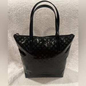 Kate Spade Emerald avenue Jeralyn Tote Bag, Black Shiny, Embossed Spades